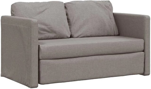 vidaXL Bodensofa mit Schlaffunktion in Taupe, gepolstert aus Stoff und Schaumstoff mit Metallrahmen, B/T/H: 112 x 174 x 55 cm - Bild 1