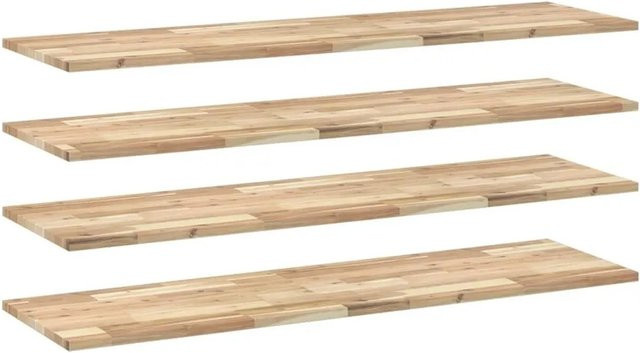 vidaXL Schweberegale Set 4 Stück aus Akazienholz Unbehandelt Braun B: 140 cm, T: 40 cm, H: 2 cm - Bild 1