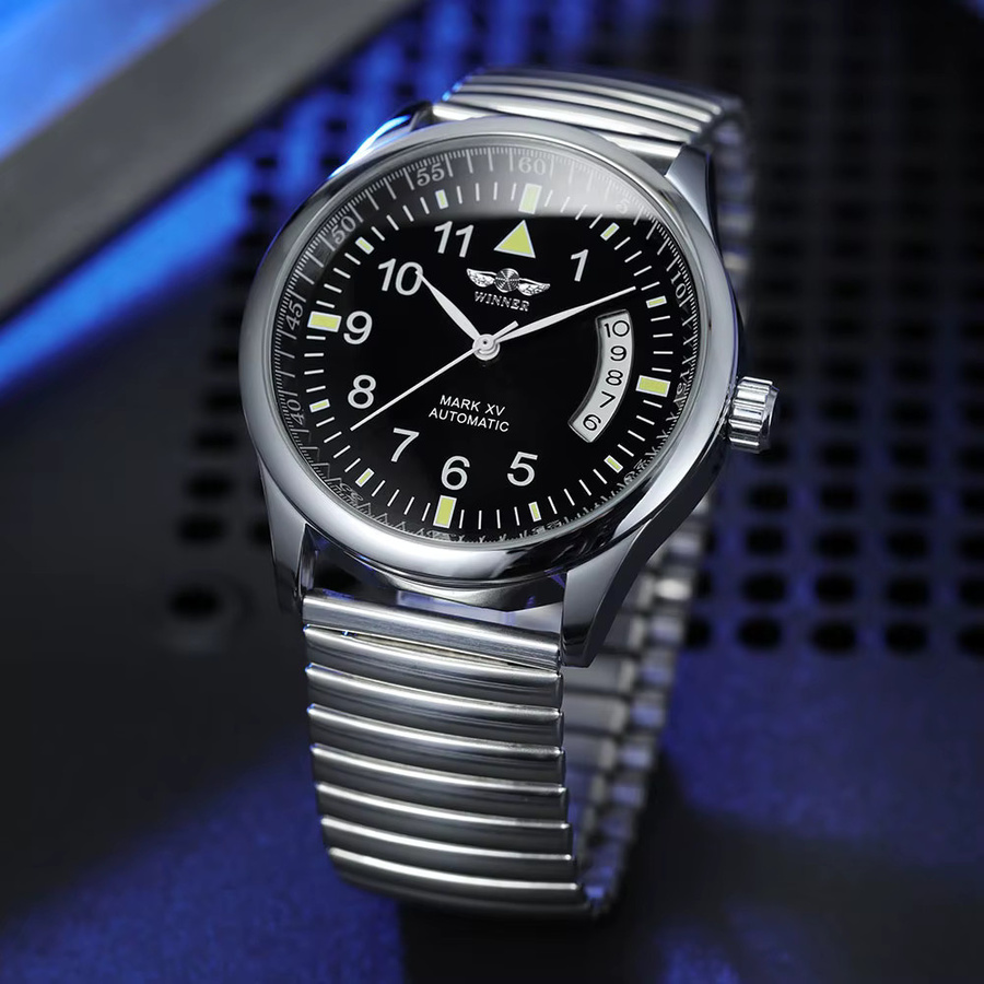 T-WINNER Armbanduhr Edelstahl, Automatik, Schwarz, Herren - Bild 3