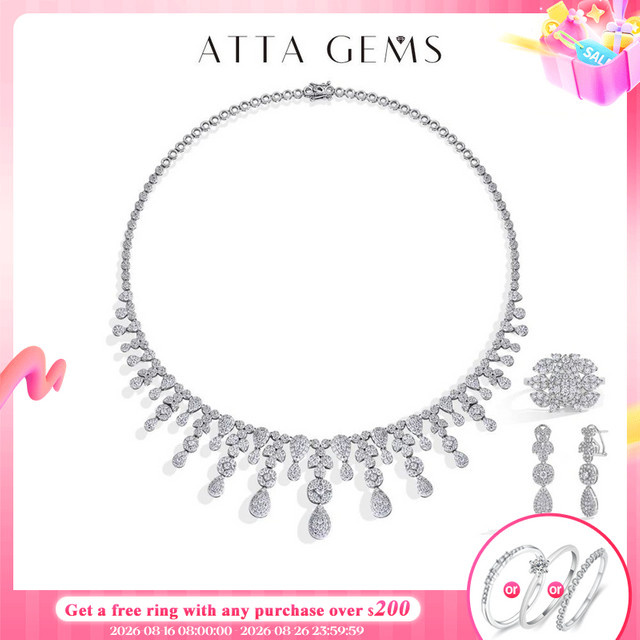 ATTAGEMS Schmuck-Set 925 Silber, Moissanit, Damen - Bild 1