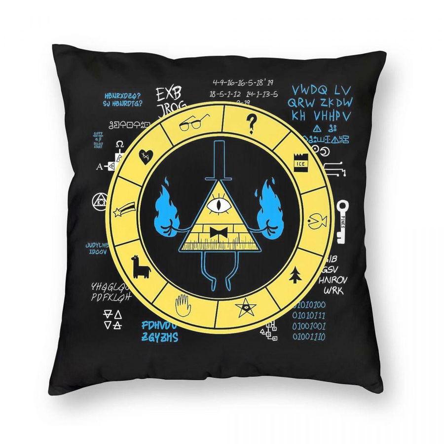 Dekorativer Kissenbezug Bill Cipher von Green Harvest in Multicolour, Materialmix aus Polyester, Leinen und Samt, B/T: 18 x 18 cm - Bild 2