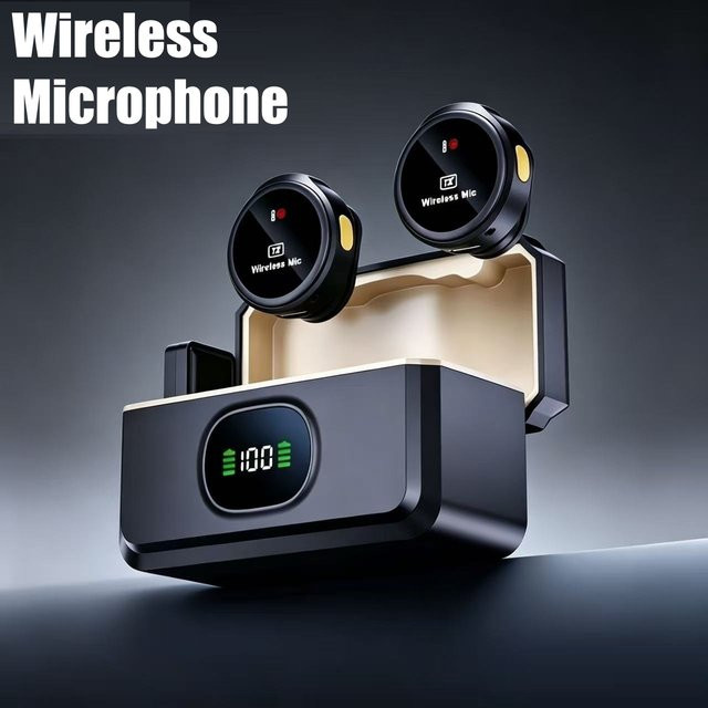 LKLB Kabelloses Lavalier-Ansteckmikrofon für iPhone, iOS und Android mit USB-C, Schwarz - Bild 1