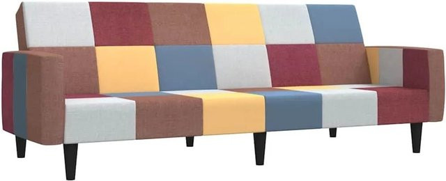 vidaXL Schlafsofa 2-Sitzer Click-Clack aus Stoff mit Massivholzrahmen in Multicolour - Bild 1