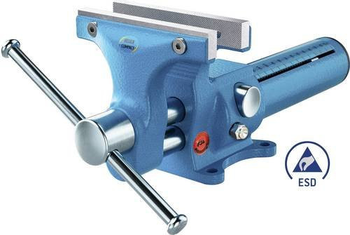 Brockhaus Heuer Compact ESD Schraubstock 118004 in Blau mit einer Backenbreite von 12 cm und einer maximalen Spannweite von 12,5 cm - Bild 1