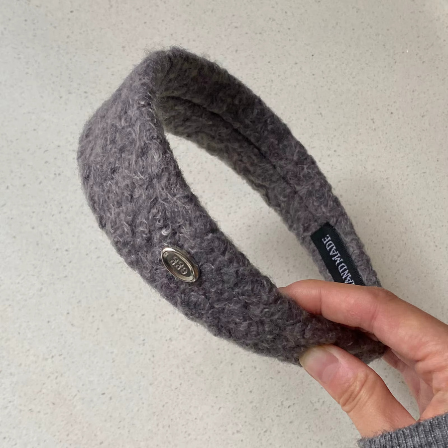 Haarreifen Silber-Logo, Teddy Kaschmir, breiter Haarreifen - Bild 2
