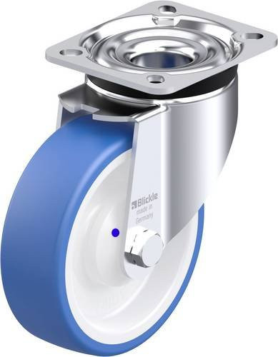 Blickle Stahlblech-Lenkrolle LK-POTHS 125XKA-1 in Blau mit 125 mm Rad-Durchmesser und 275 kg Tragfähigkeit - Bild 1