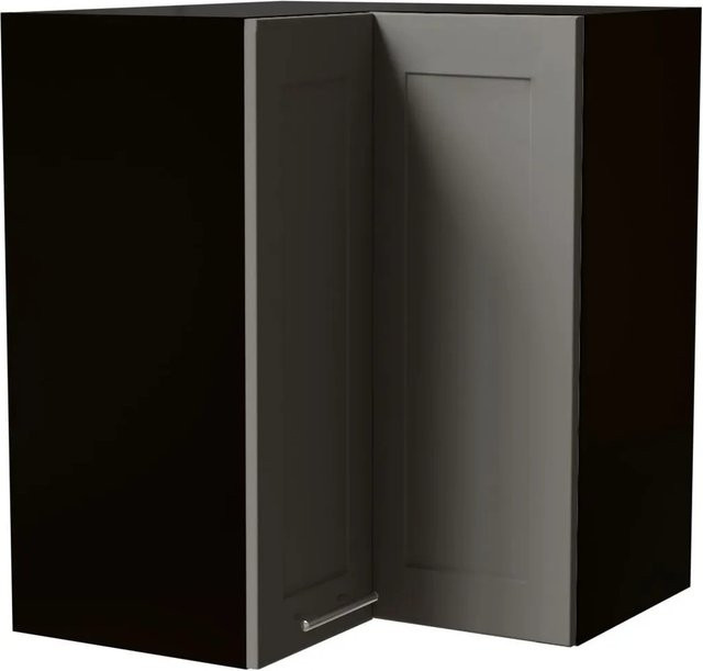 Feldmann-Wohnen Eckhängeschrank Oslo in Schwarz und Staubgrau Matt mit Soft-Close-Türen, B/T/H: 60 x 60 x 72 cm - Bild 1