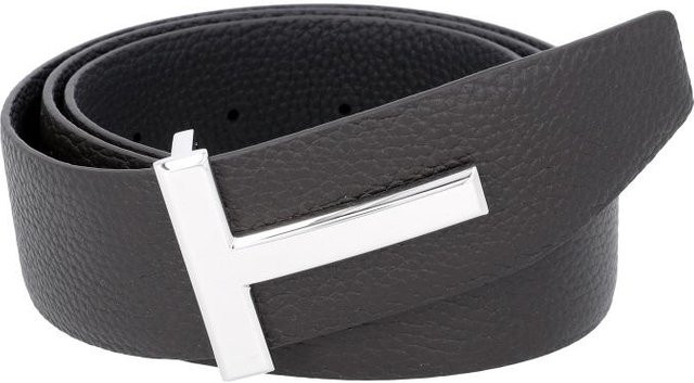 Tom Ford Gürtel, T-Logo-Schnalle, schwarz, Herren - Bild 1
