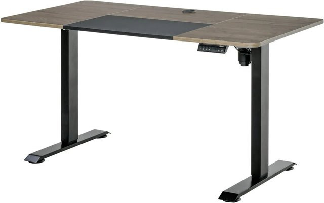 Vinsetto Elektrischer Schreibtisch höhenverstellbar in Schwarz und Natur Holz Nachbildung B/T/H: 140 x 70 x 72-116 cm - Bild 1