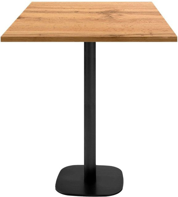 RestooTab Stehtisch Round quadratisch in Eiche mit schwarzem Gestell, B/T/H: 70 x 70 x 113 cm - Bild 1