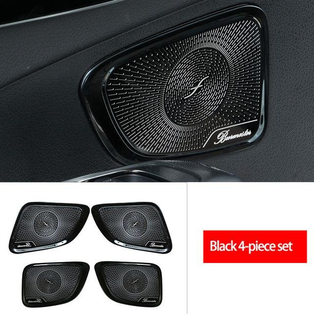 Edelstahl Autotürlautsprecher-Hochtöner-Netzabdeckung Verkleidungszubehör für Mercedes Benz C-Klasse W206, Schwarz - Bild 1