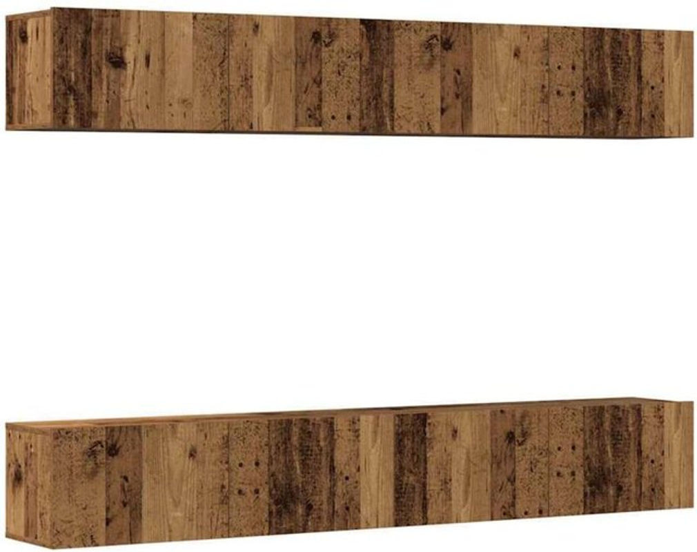 4-teiliges Vidaxl TV-Wandschrank-Set aus Altholz in Braun, B/T/H: 100 x 30 x 30 cm - Bild 1