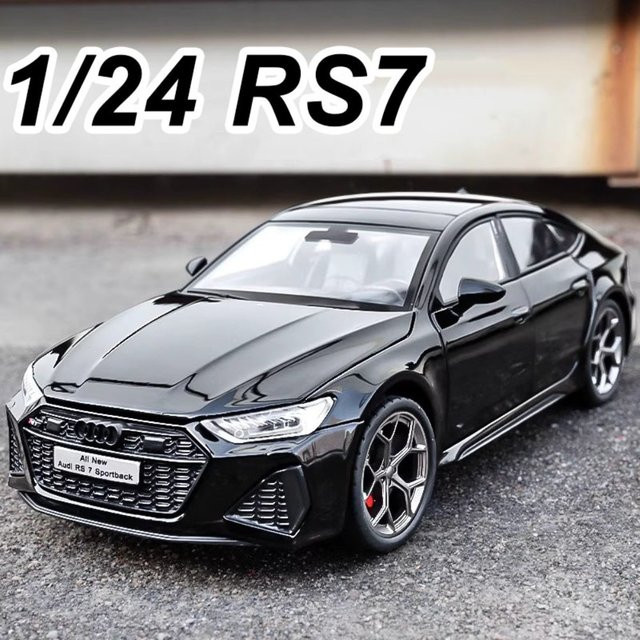MAKEDA RS7 Sportback Diecast Modellauto 1:24 in Grau und Schwarz mit Sound und Licht - Bild 1