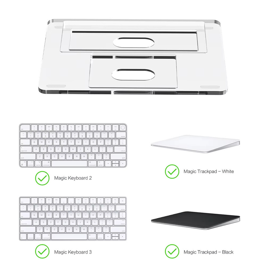 Energy Fort Transparente Kristall-Pad-Halterung als Handgelenkauflage für iMac Magic Trackpad 2 und 3 sowie Tastaturbasis aus Acryl - Bild 2
