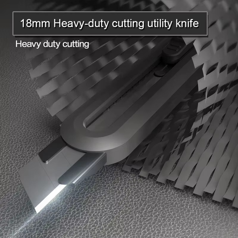 Deli Allzweckmesser-Set mit einziehbarem Cutter in Orange und Schwarz für Büro, Schule und Basteln - Bild 2