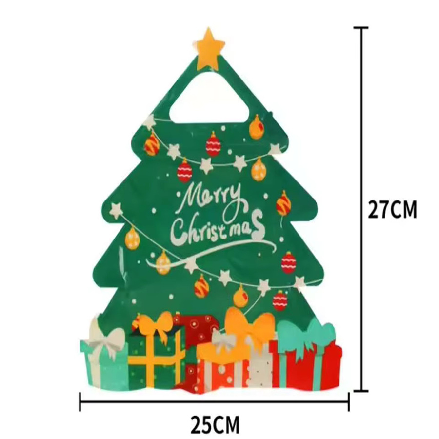 10er Set Weihnachtsgeschenk-Taschen aus Kunststoff für Kekse und Süßigkeiten mit Weihnachtsmotiv - Bild 2