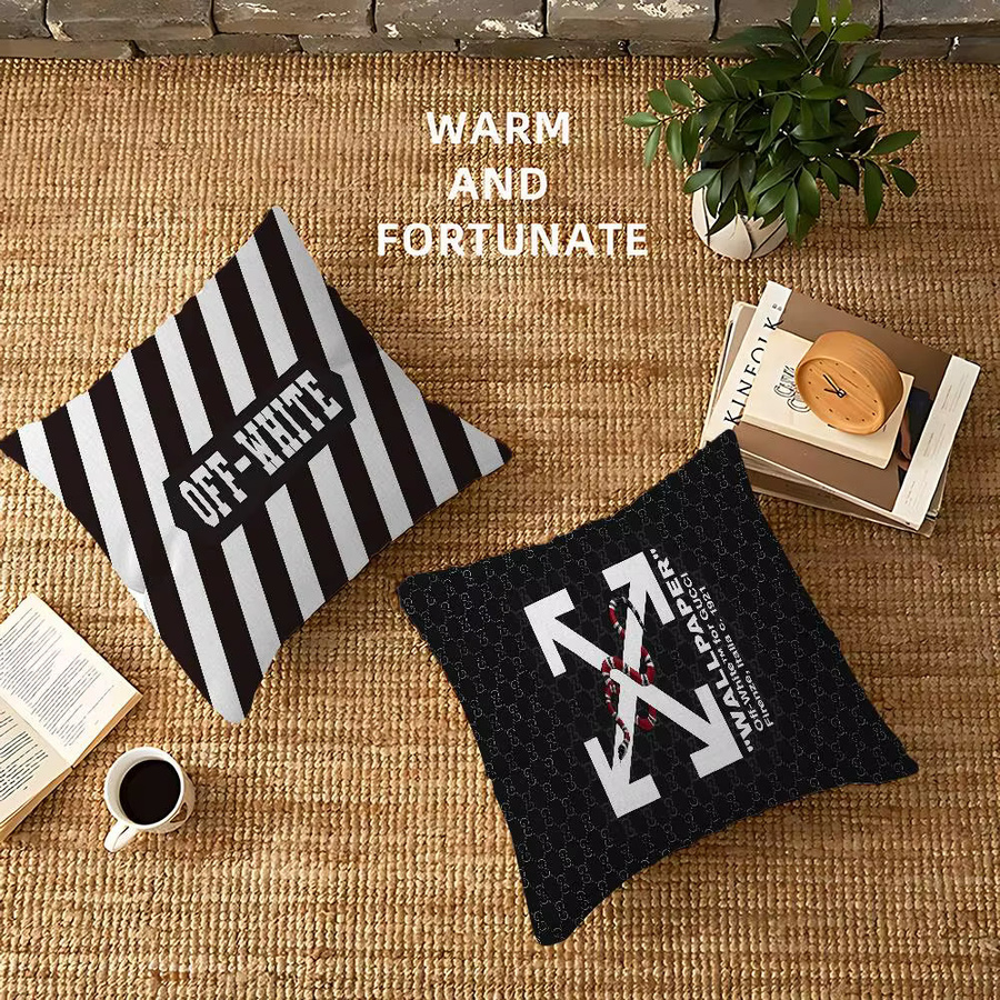 Potdemiel Kissenbezug in Weiß mit Logo für Sofa und Wohnzimmer, quadratisch, B/B/H: 30 x 30 x 1 cm - Bild 5