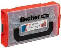 Fischer FixTainer PowerFast II Spanplattenschrauben-Sortiment mit Senkkopf und Vollgewinde aus Stahl galvanisch verzinkt in einer transparenten Box mit 700 Stück - Bild 1