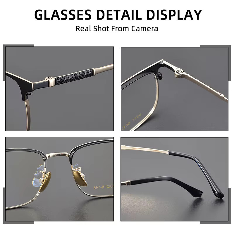 BLMUSA Lesebrille, Titan, Vollrand, rechteckig, Herren, Blaulichtfilter - Bild 3