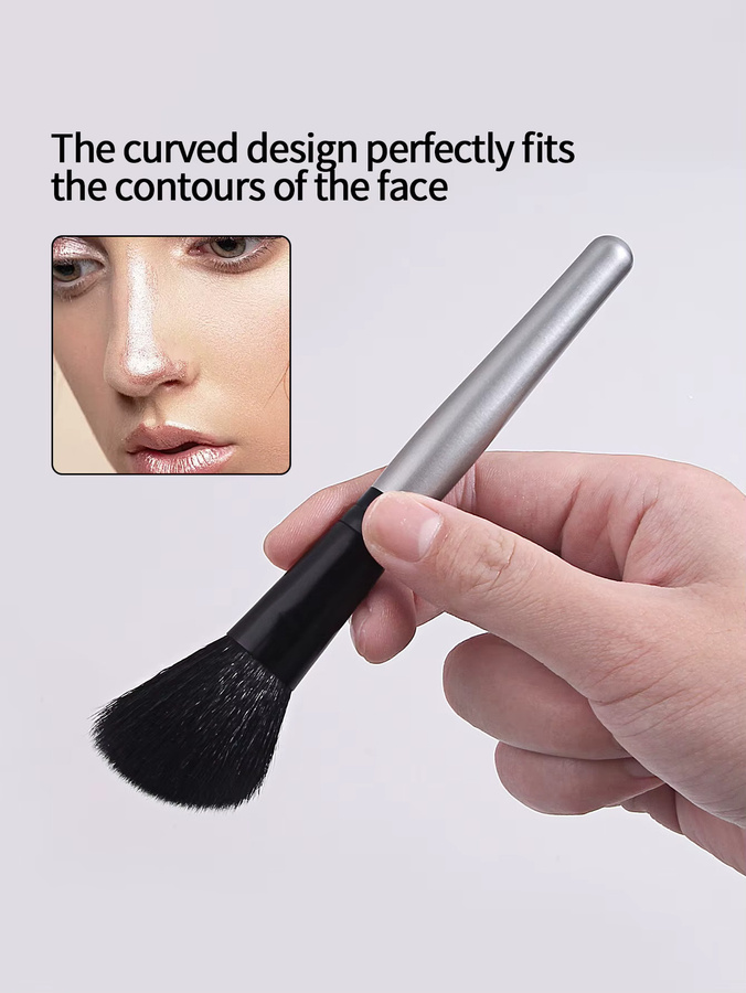 Multifunktionaler Make-up-Pinsel, abgeschrägter Kontur- und Puderpinsel aus Wolle - Bild 4