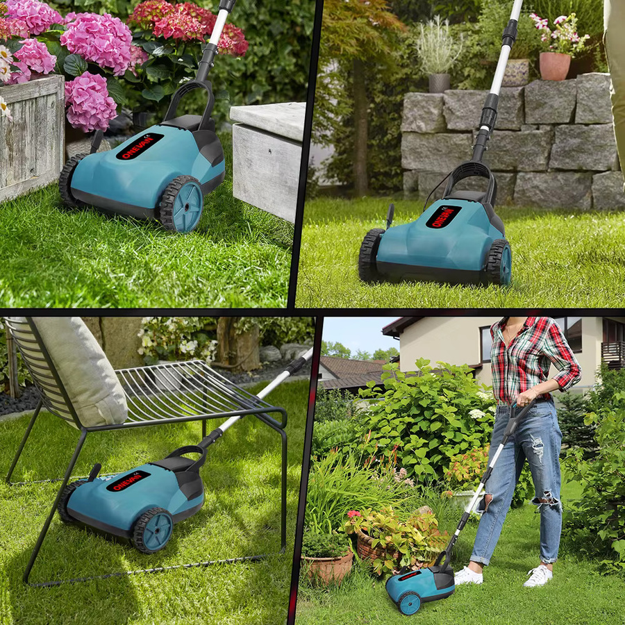 ONEVAN Bürstenloser elektrischer Rasenmäher und kabelloser Rasentrimmer in Blau, kompatibel mit Makita LXT 18V Akku, mit 3-facher Höhenverstellung - Bild 3