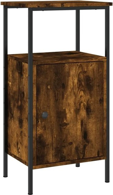 vidaXL Nachttisch im Industrie-Stil aus Räuchereiche und Eisen, braun, B/T/H: 41 x 31 x 80 cm - Bild 1