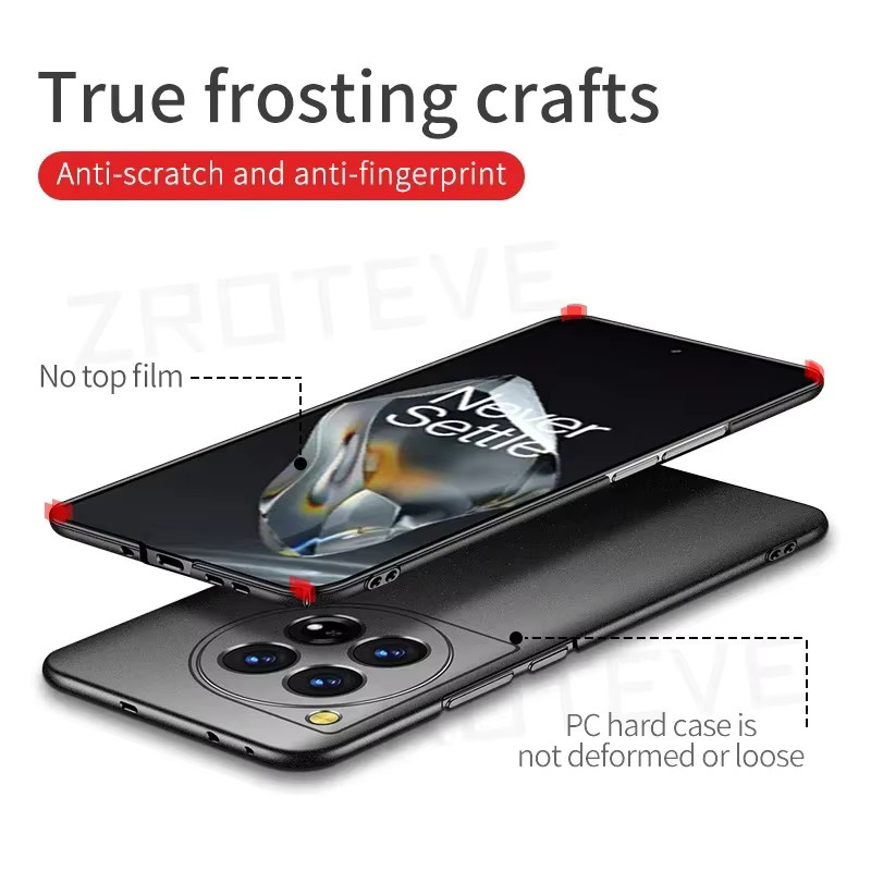 ZROTEVE Schutzhülle für OnePlus 11 R, 12, 13, 15 Serie, schlanke matte PC-Abdeckung, Schwarz - Bild 5