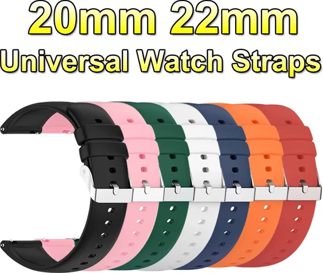 SNQP Uhrenarmband Silikon, Schwarz, Unisex, 22 mm, 20 mm - Bild 1