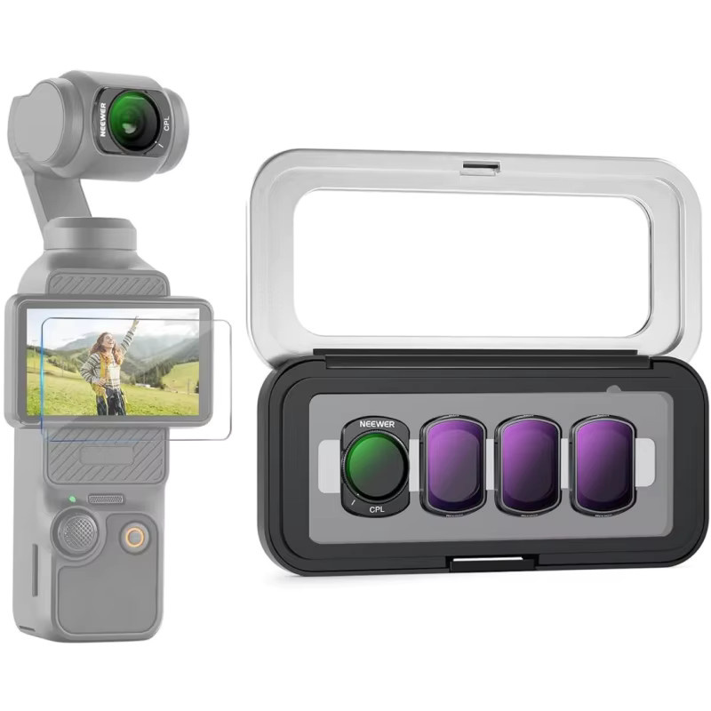 NEEWER ND & CPL Filterset ND16 + ND64 + ND256 mit zirkular polarisierendem Objektivfilter für DJI Osmo Pocket 3, Schwarz - Bild 7