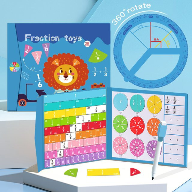 Datgo Magnetisches Bruchteil Mathematik Montessori Spielzeug Holz Set - Bild 1