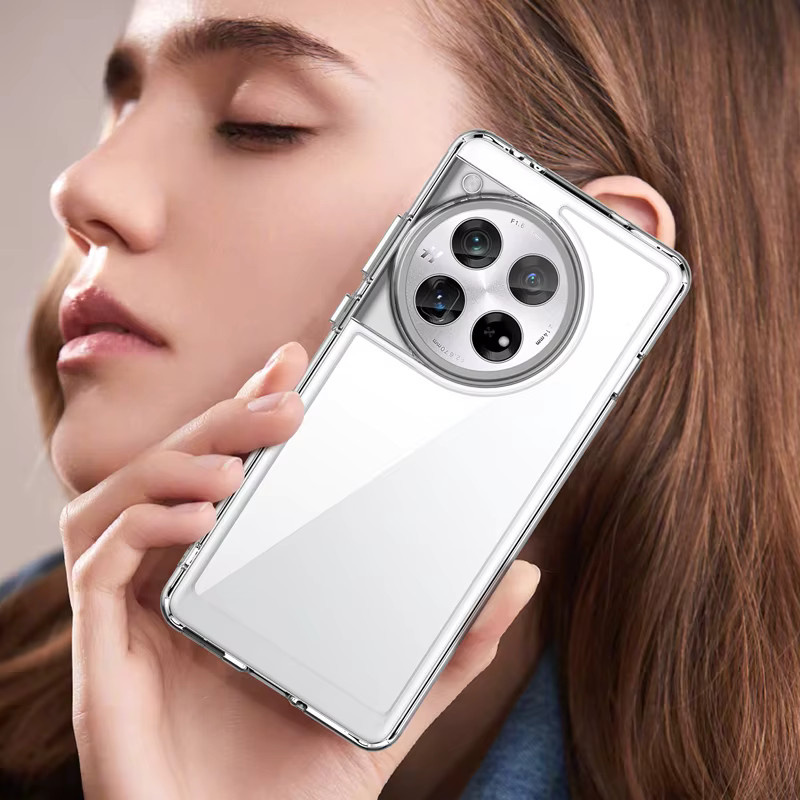 Schutzhülle für OnePlus 12 mit transparenter Hart-PC-Rückseite und weicher TPU-Kante in Transparent und Multicolour - Bild 3
