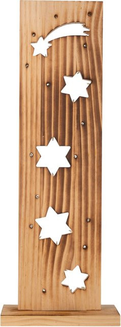 Näve Leuchten LED-Dekoleuchte Sternschnuppe aus Holz in Natur für die Adventszeit B/H/T: 11 x 60 x 21,5 cm - Bild 1