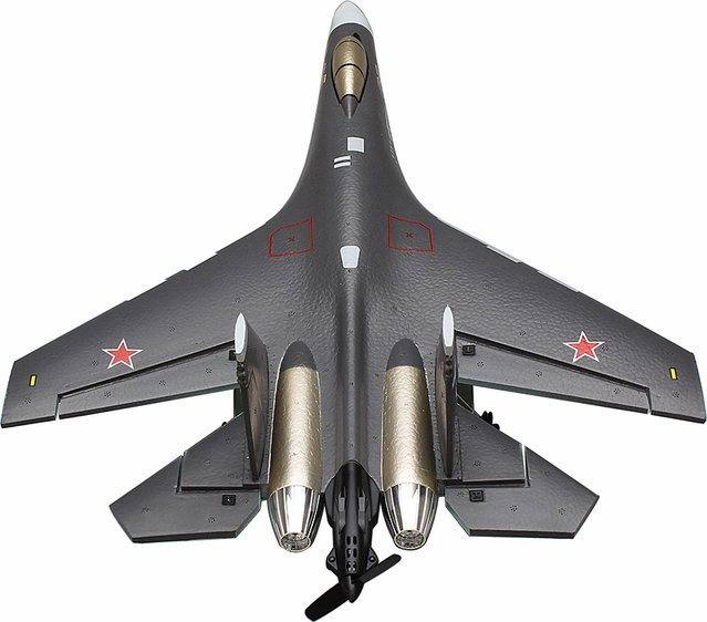 REALACC SU-35 Kampfjet QF009, RC Flugzeug Flugmodell Bausatz, 375mm Spannweite, 3D/6G umschaltbar, 6-Achsen-Gyro, 2,4G, 4CH, mit Motor - Bild 1