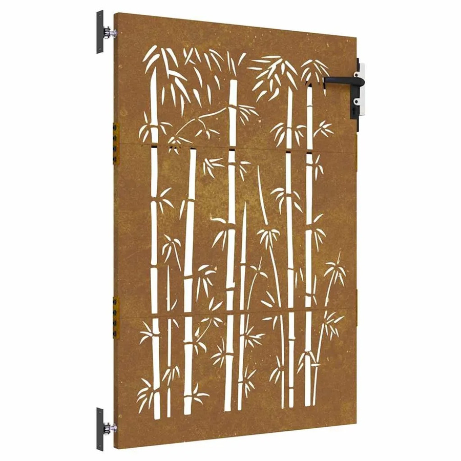 vidaXL Gartentor aus Cortenstahl im Bambus-Design, Farbe Rostig, B: 85 cm, H: 150 cm - Bild 2