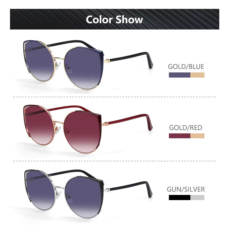 BLUEMOKY Cat-Eye Sonnenbrille, Metall, Vollrand, Damen, polarisiert - Bild 4