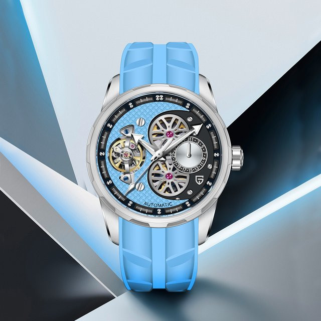 PAGANI DESIGN Armbanduhr, Automatik, Edelstahl, Silber, Blau, Herren - Bild 1
