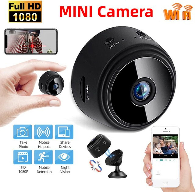 Regaton A9 Mini WiFi-Videorekorderkamera als intelligente Sicherheitsüberwachungskamera in Schwarz mit App-Steuerung - Bild 1