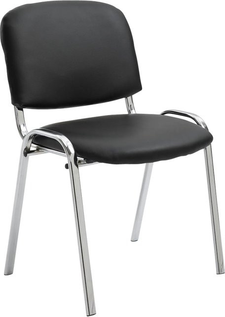 DELUKE Besucherstuhl ZAGREB Konferenzstuhl und Bürostuhl aus Kunstleder in Schwarz, B/T/H: 54 x 48 x 79 cm - Bild 1