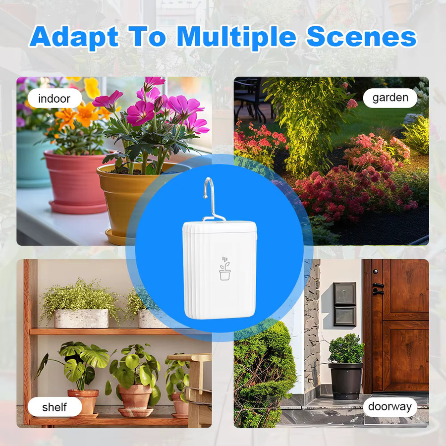 Manhot WLAN Smart Gartenbewässerungssteuerung mit 18650mAh Akku, Zeitgesteuerter Automatischer Bewässerungsplanung, Kompatibel mit Tuya, Weiß - Bild 4