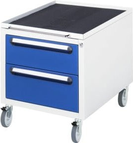 Rau Roll-Container mit 2 Schubladen für höhenverstellbare Arbeitstische, Farbe: lichtgrau/enzianblau, B/T/H: 48 x 60 x 54 cm - Bild 1