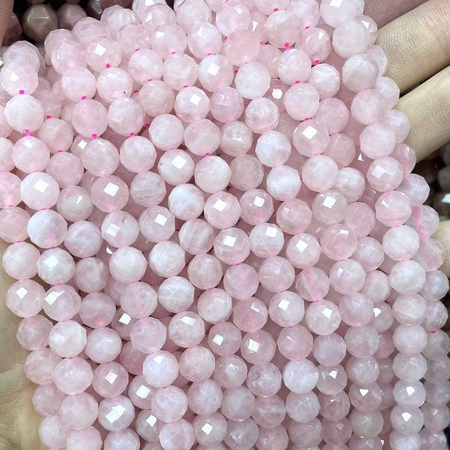 SYSRXLR Rosenquarz Perlen, Rosa, Facettiert, Unisex - Bild 1