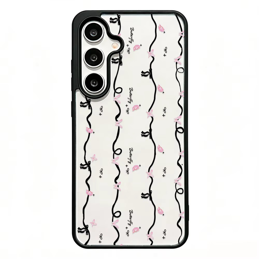 Stoßfeste Handyhülle mit rosa Schleife für Samsung Galaxy Modelle, transparent - Bild 5