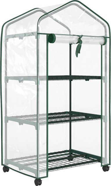 Outsunny Balkongewächshaus aus PVC und Stahl mit 3 Ablagen, transparent, B/T/H: 69 x 49 x 130 cm - Bild 1
