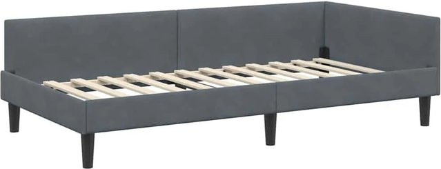 vidaXL Eckbettgestell mit Kopfteil in Grau mit Stoffbezug B/T/H: 90 x 200 x 104 cm - Bild 1