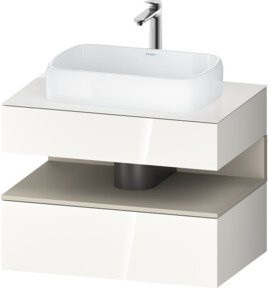 Duravit Waschtischunterschrank Qatego in Weiß Hochglanz mit einer Schublade, B/T/H: 80 x 55 x 60 cm - Bild 1