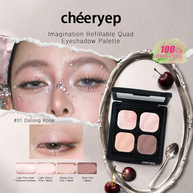 Cheeryep Imagination Quad-Lidschattenpalette, 5 g, Matt, Oolong Rose - Bild 1