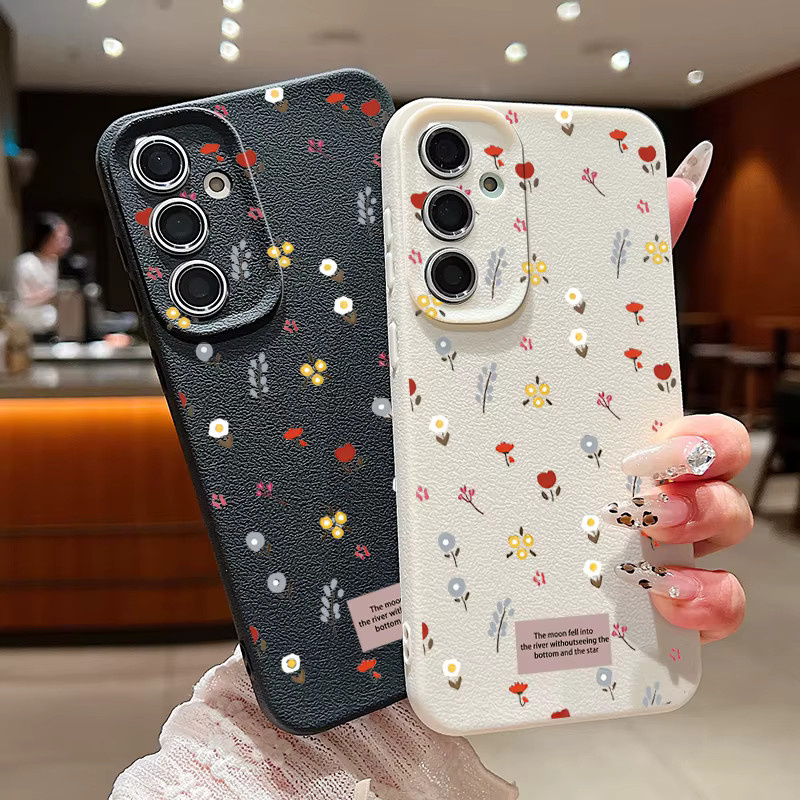 Samsung Handyhülle mit Blumenmuster in Pink für Galaxy S25 S24 S23 S22 Ultra S26 FE A56 A55 A17 A16 A15 und weitere Modelle, weiche Schutzhülle - Bild 1
