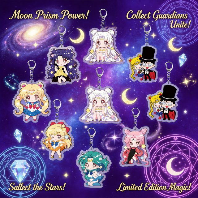 Bandai Sailor Moon Acryl-Schlüsselanhänger, Usagi Tsukino Chibiusa - Bild 1
