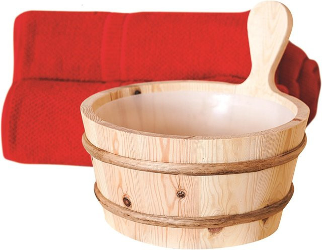 Karibu Sauna Aufgusskübel mit Kunststoffeinsatz, beige, 4 l - Bild 3
