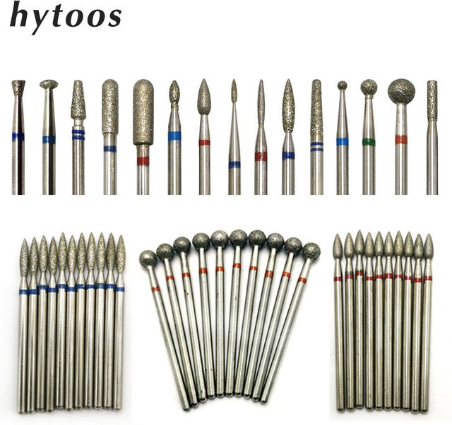 HYTOOS Nagel Bohrer Bits Diamant, 10er Set, Maniküre und Pediküre - Bild 1